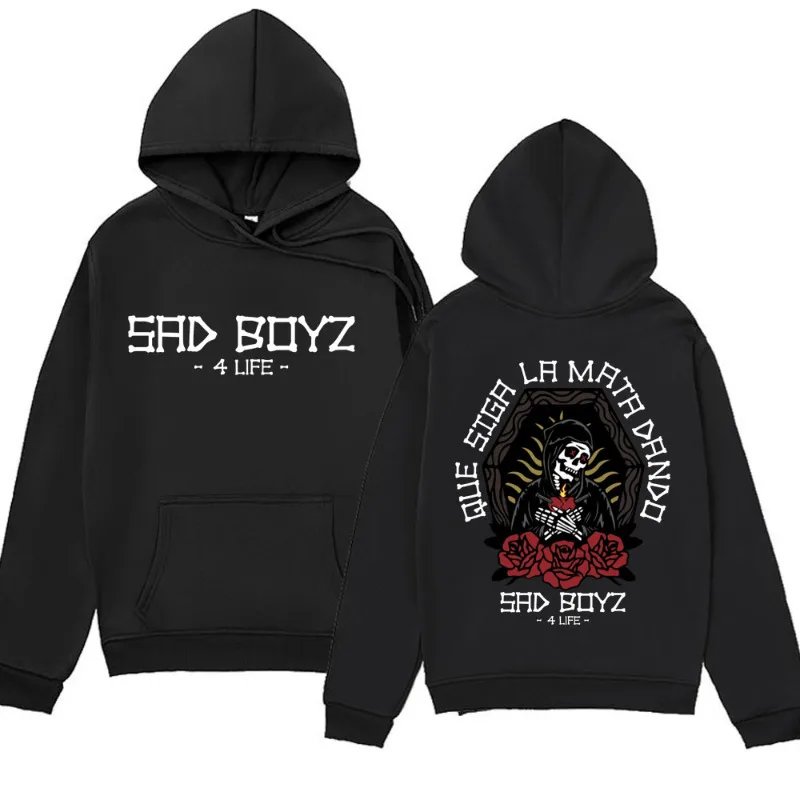 

Singer Junior H Sad Boyz 4 Life Skeleton Graphic Hoodie Men's Women's Fashion Hip Hop Sweatshirts Oversized Streetwear Pullover