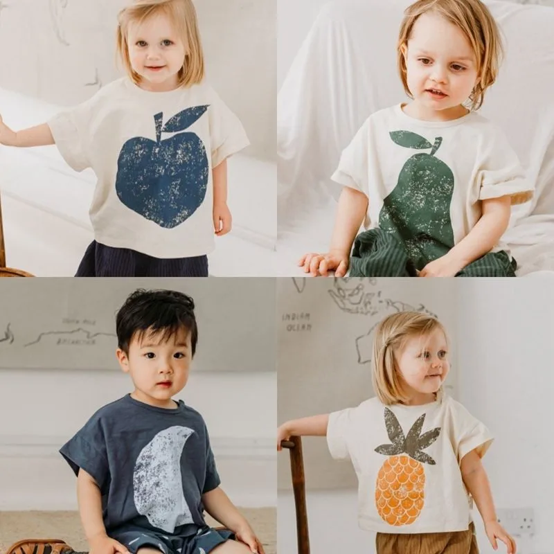 2023 Toddler T-shirts Casual Sports Shirt Babies Boys Printing Short-sleeved Tops Loose New Cotton Soft Costume For Girls Kids