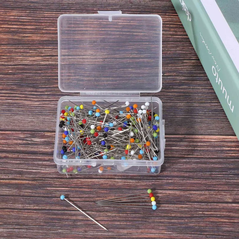 500 قطع الخياطة دبابيس الكرة الزجاج رئيس دبابيس مستقيم اللحف دبابيس ل Dressmaker مجوهرات الديكور