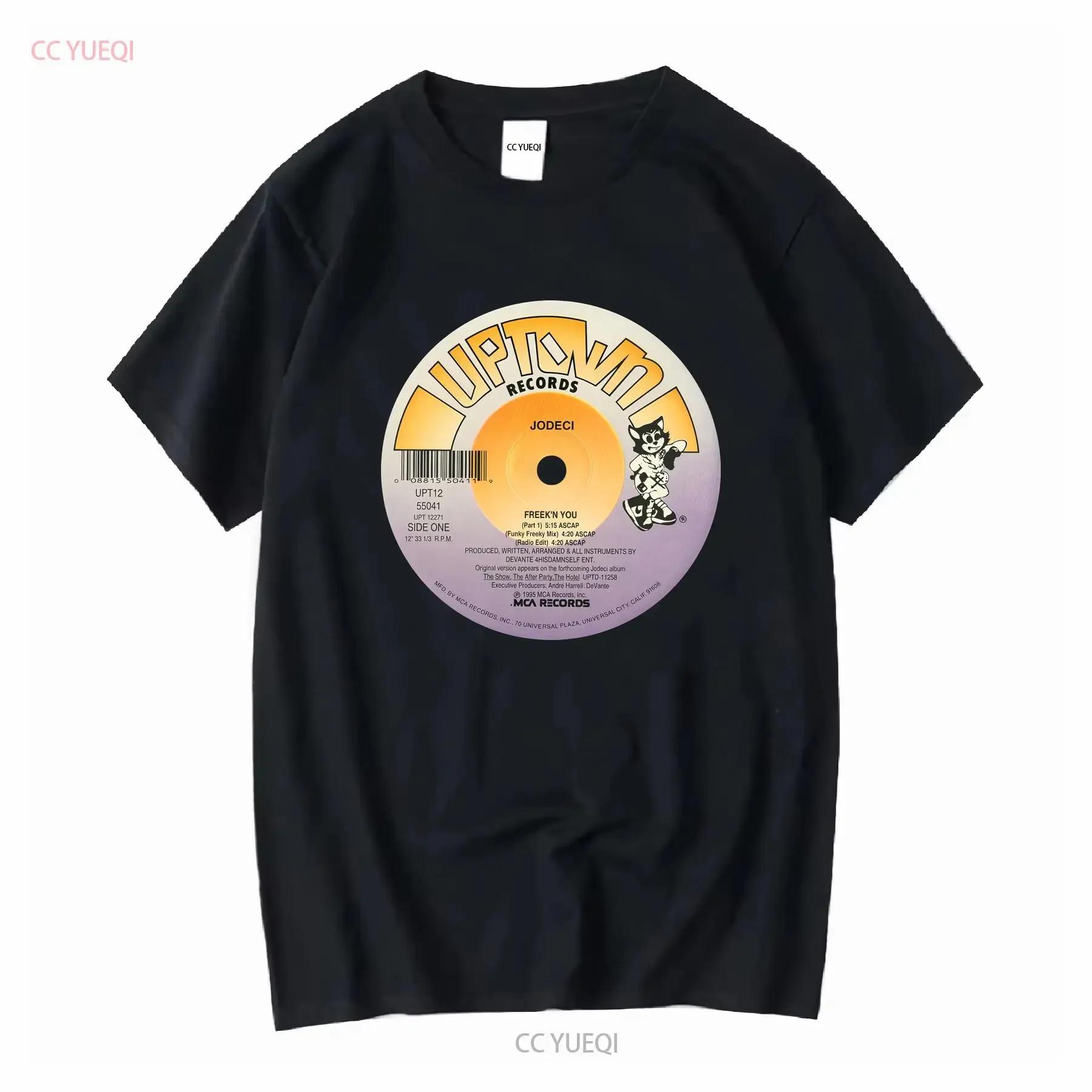 Uptown Records Jodeci Freak'n You 90's RnB Single Music Softstyle Camiseta vintage Lavado Suave Casual Ropa de diseñador Elegante