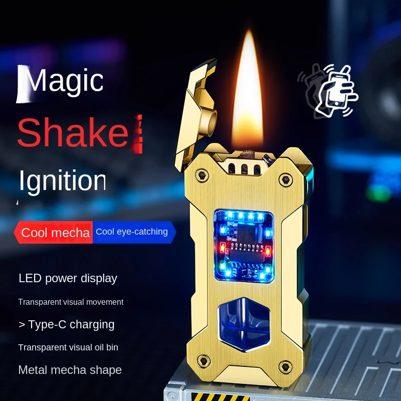 Gravitational Induction Ignition Cool Kerosene Lighter Metal Windproof Cigarette Lighter Gift Unusual Lighters 2024 NEW