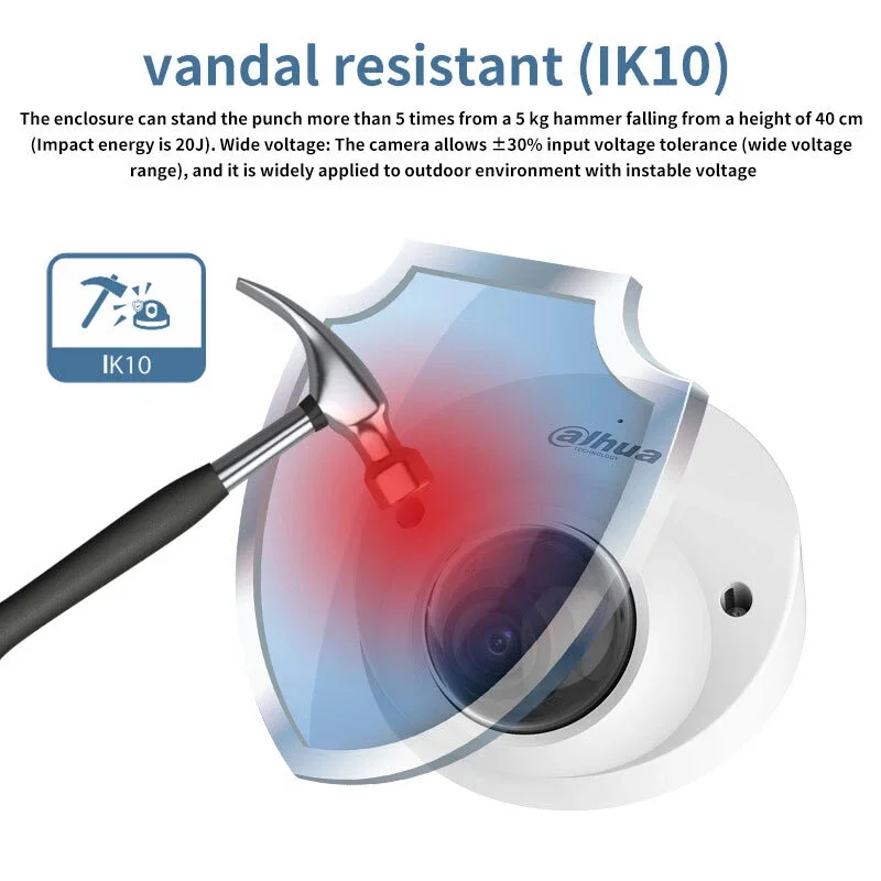 Originale Dahua IPC-HDBW2449F-AS-IL 4MP Mini Dome IP Camera Smart Dual Light Telecamera PoE a colori IR30M MiC integrato IK10