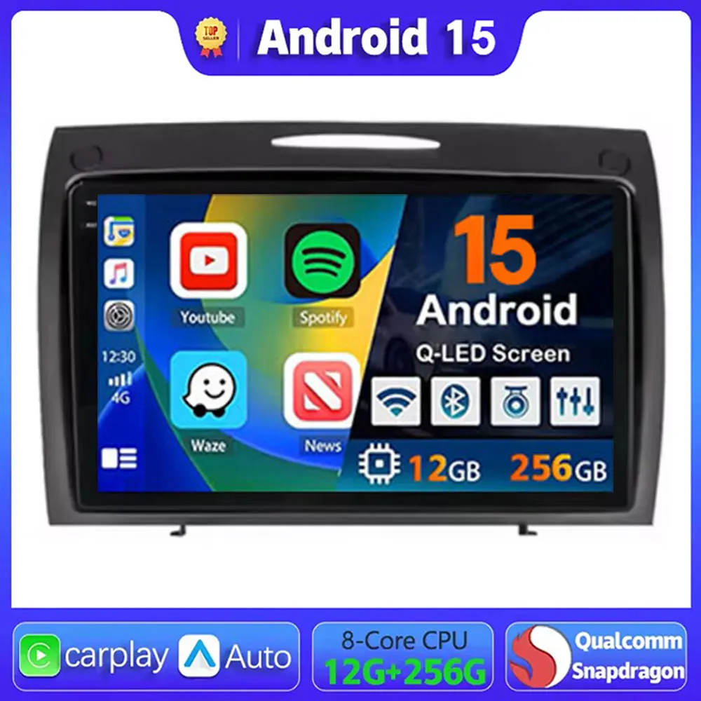 

Android 15 Car Radio For Mercedes Benz SLK Class R171 SLK200 SLK280 SLK300 2000 - 2011 Carplay Navigation GPS Multimedia Player