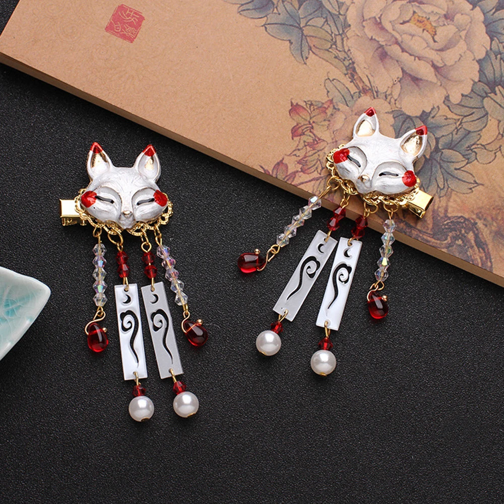 Fashion New Step Shake Headdress Girls Alloy Animal Hair Clips Rhinestone Crystal Bead Barrette Hanfu Tassel Hairpin