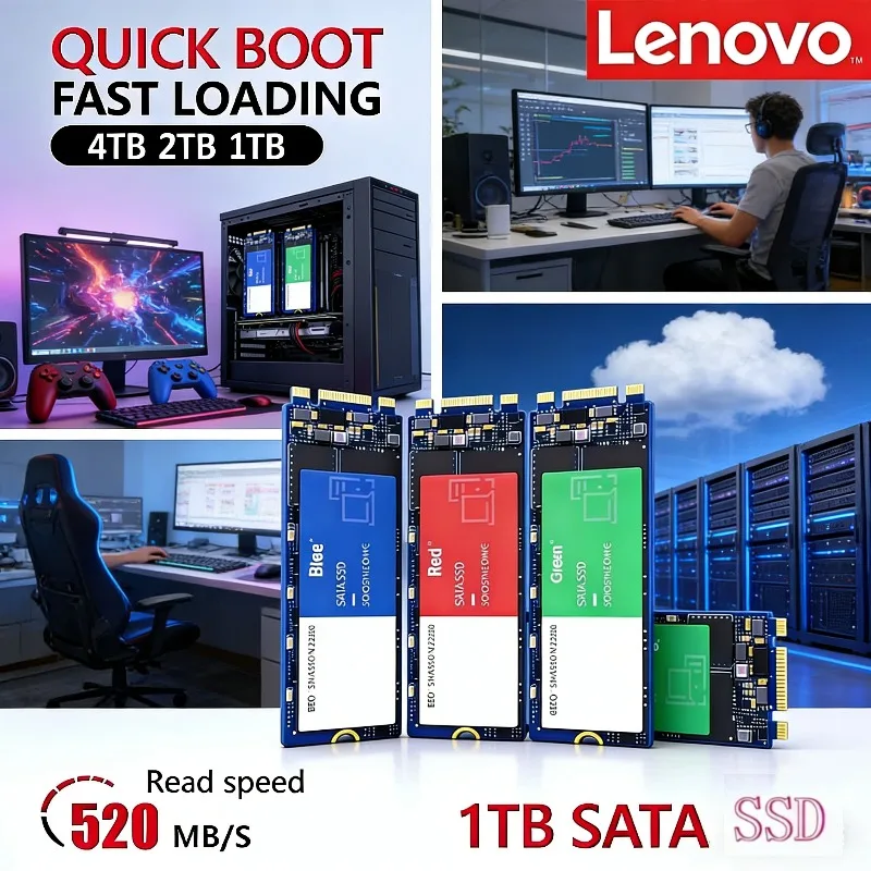 

Новый твердотельный накопитель Lenovo M.2 2026 года, высокоскоростной SSD для ноутбуков, внутреннее хранилище, 2 ТБ/1 ТБ/500 ГБ