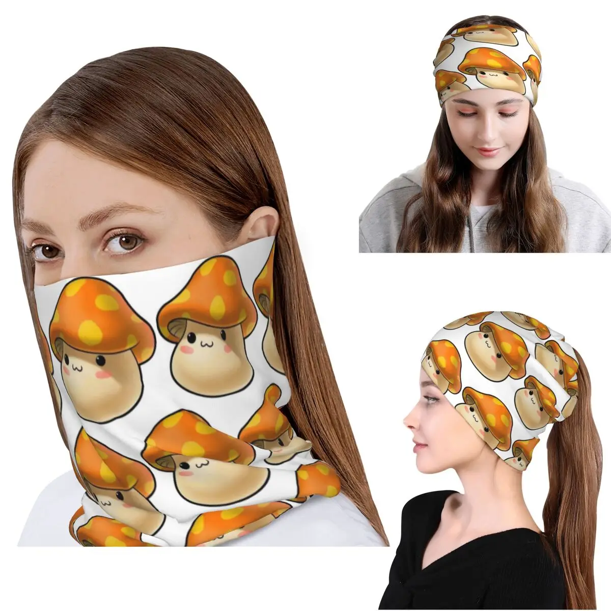 

Maplestory Mushroom Bandana Neck Cover Face Scarf Multi-use Balaclava Beanies Hat Unisex Adult Windproof