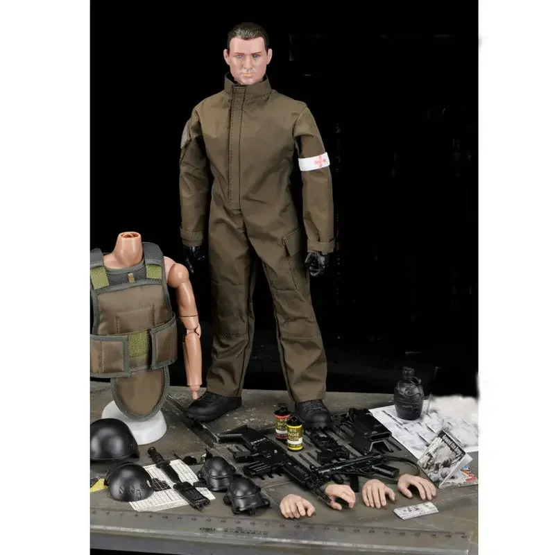 30CM Combat Medic Soldat Actionfigur im Maßstab 1:6, Militärfigur, Modellset mit Waffen, vorbemalte Figur, Spielzeug für Jungen