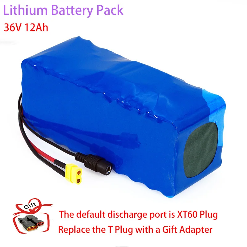 

New 36V 10S4P 12Ah 42V 12000mAh 18650 lithium battery pack with 20A BMS for 250W 350W 500W E-bike electric skateboard batteries