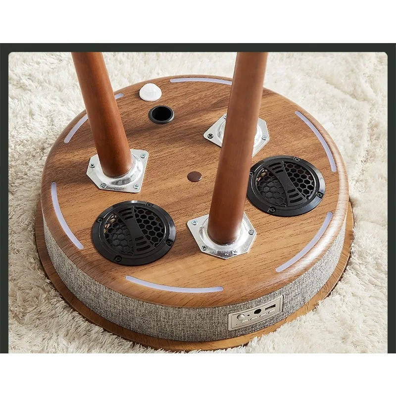 Smart home wireless charging music coffee table, round coffee table voice control Bluetooth audio bedside table high-end