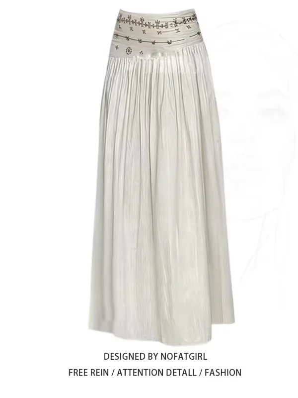 

Юбка А-силуэта с высокой талией в корейском стиле для отпуска, модная женская модель весна-лето, новинка больших размеров, дизайнерская находка