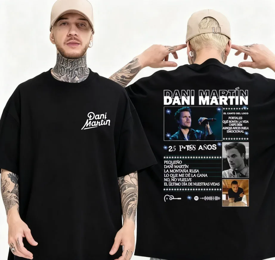 صيف 2025 داني مارتن Ptos أنوس الجرافيك تي شيرت الرجال الموضة الكلاسيكية الاتجاه تي شيرت جودة عالية المتضخم 100% القطن تي شيرت #1