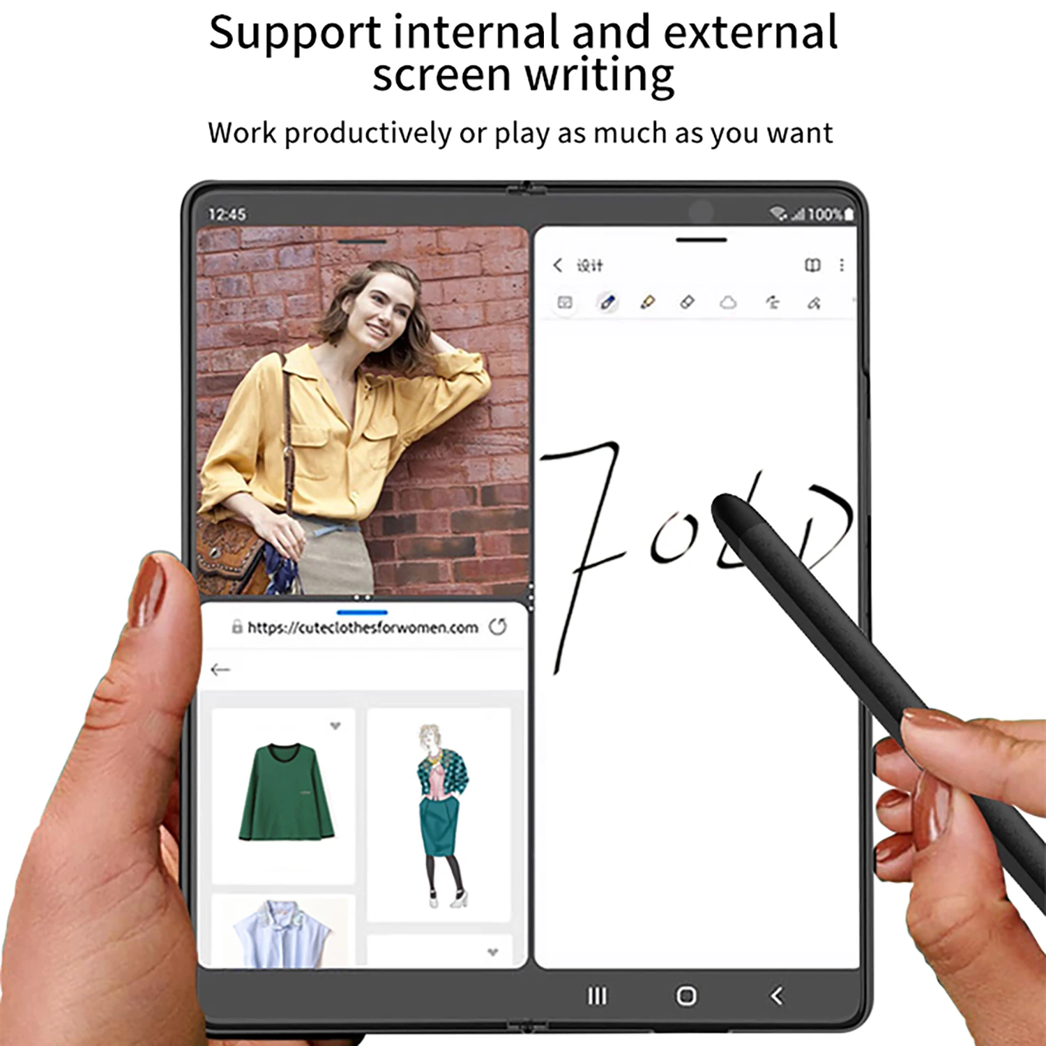 Pióro pojemnościowe do Samsung Galaxy Z Fold 5 wymienny ekran dotykowy pióro do tabletu Z systemem ISO Android do pisania ołówkiem