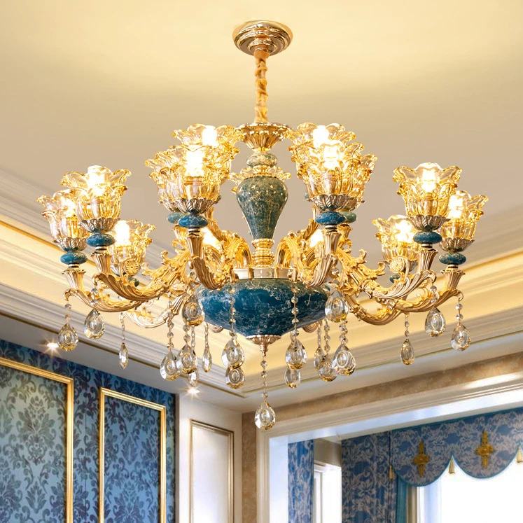 European Vintage Hotel Pendant Lighting Led Crystal Art Classic Dining Modern Contemporary Chandeliers