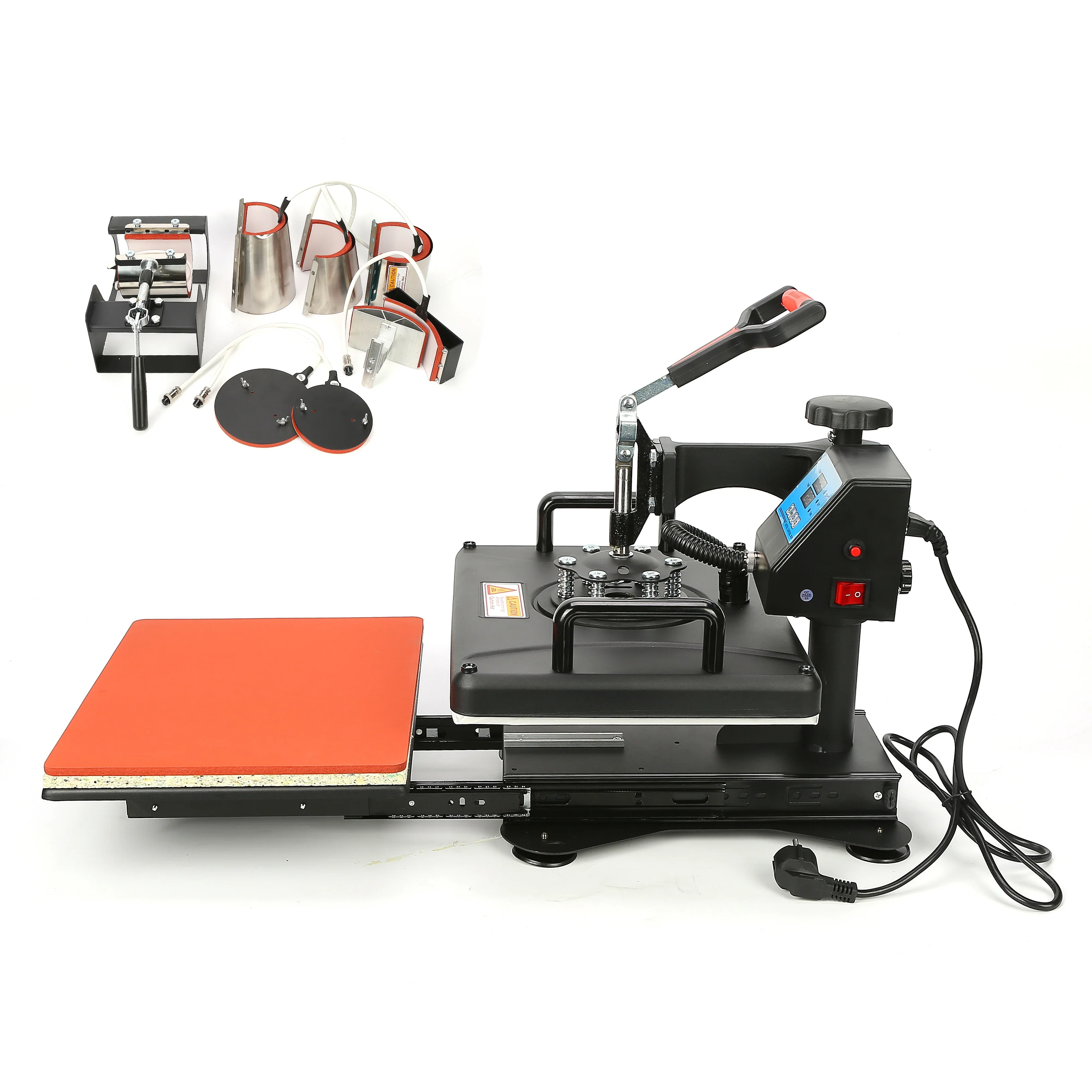 Heat Transfer Machine 8 in 1 Combo Heat Press Machine With Drawer  Heat Press For Mug/Hat/T shirt/Slate Rock/MDF