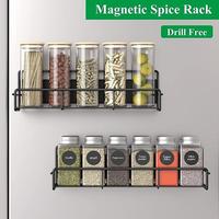 Magnetic Spice Rack Organizer for Refrigerator and Microwave Oven Metal Fridge Shelf for Kitchen