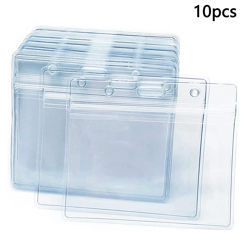 10PCs Transparent ID Card Holder Waterproof ID Card Holder Badge Sealed Document Protection School Supplies Nurse Accessories