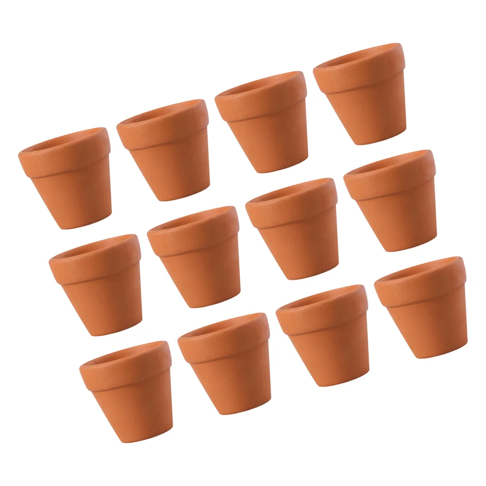 

12 Pcs Pots for Indoor Plants Terracotta Mini Clay Succulent Bowl Planter Chocolate Office