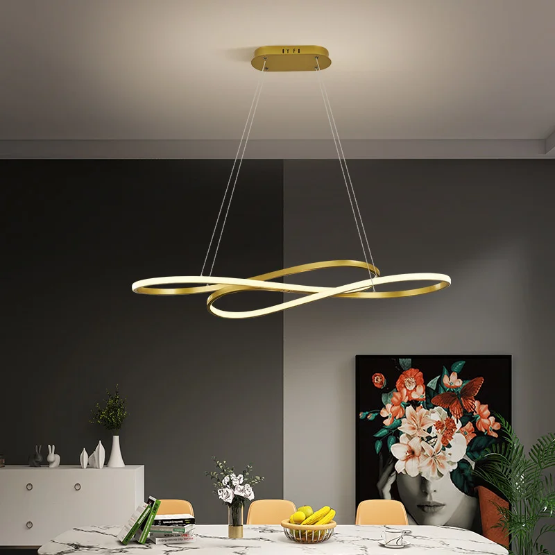 2023 Modern Irregular LED Chandelier Light Aluminum Acrylic Ceiling Hanging Lamp Dining Room Pendant Restaurant Suspension Light