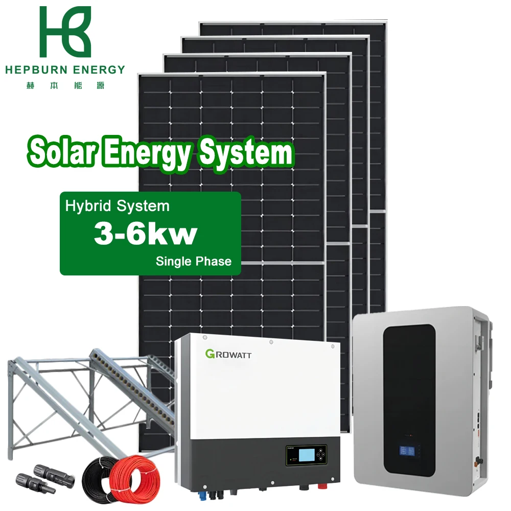 Household complete set of hybrid 3KW 4KW 5KW 6KW solar system