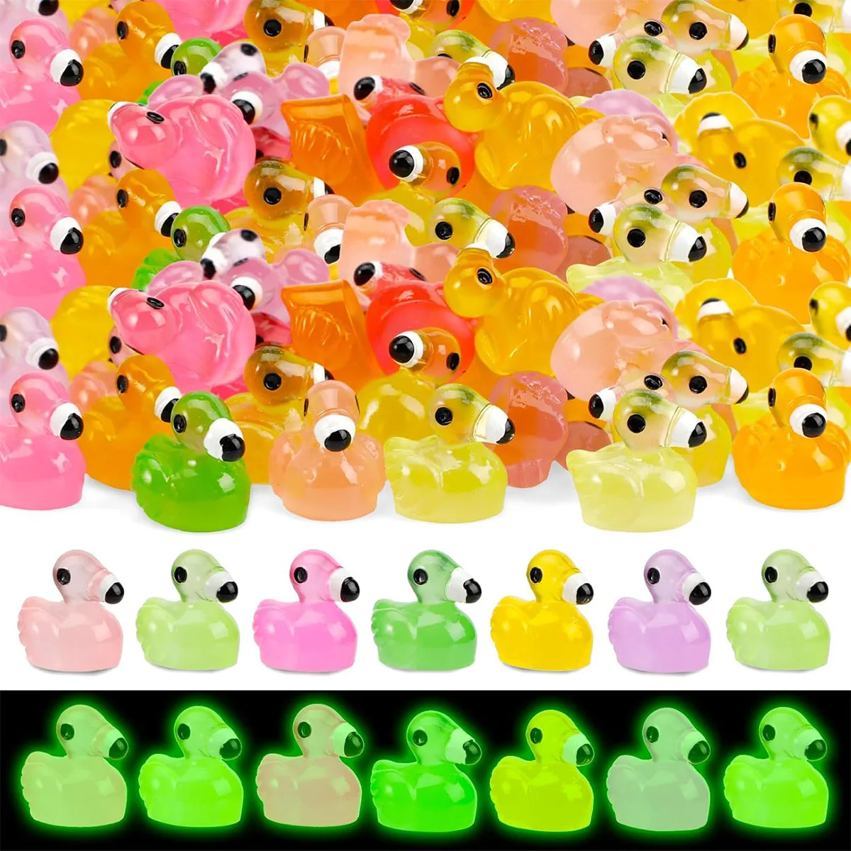 10/20 قطعة مضيئة صغيرة الراتنج فلامنغو البط توهج في الظلام طيور النحام شخصيات حيوانات صغيرة Crafts بها بنفسك الحرف لحديقة الجنية مايكرو