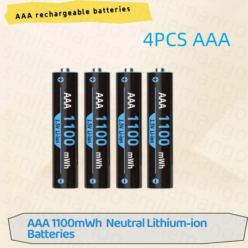 1.5V Oplaadbare Lithium Batterij AA 4255mWh/AAA 1100mWh Batterijen Hoge Capaciteit 1.5V Batterij voor Muis Afstandsbediening