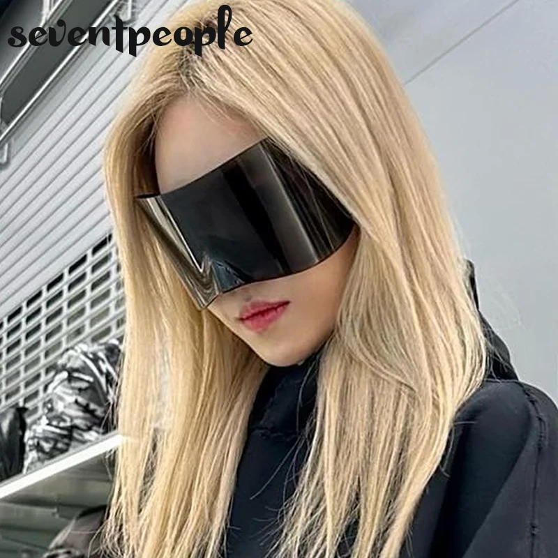 

Mask Rectangle Sunglasses Women Men 2024 Luxury Brand Designer Punk Sun Glasses Steampunk Y2k Sunglass Oversized Shield Goggles