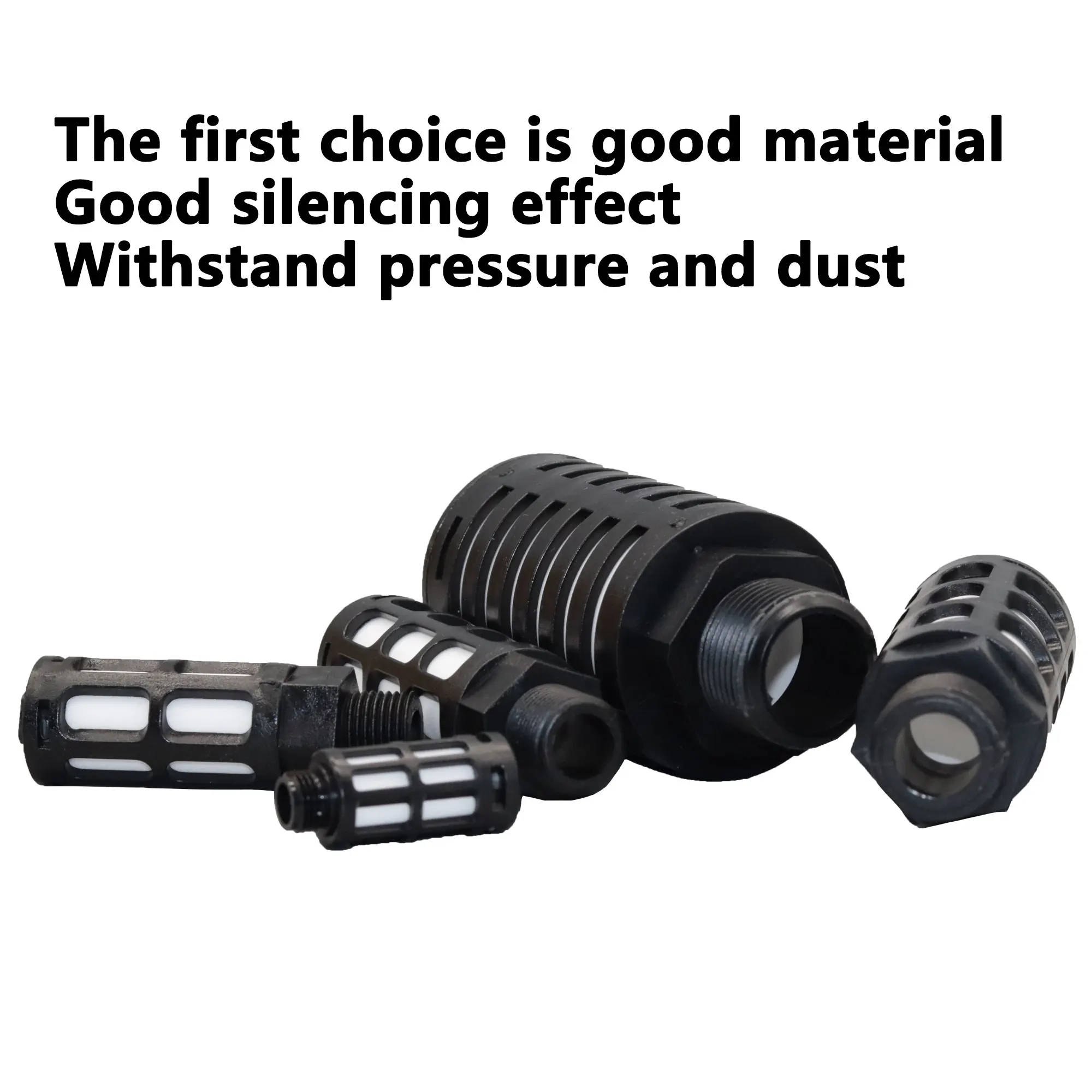 Air Plastic Exhaust Muffler Pneumatic 1/8 1/4 3/8 1/2 3/4 Male Thread Absorb Noise Filter Slip Lock For Misting Pump
