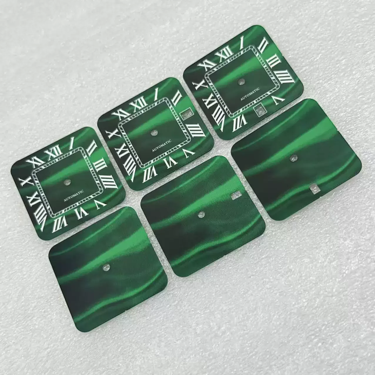 NO LOGO 27mm nh35 dial green texture square dial for nh35 movement santo Roman dial watch accessories can customize logo