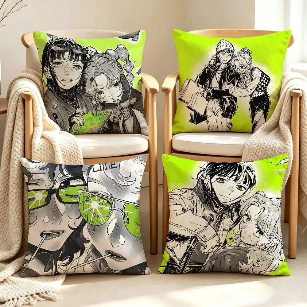 K-KiniOto Mitsuru Koya Isaki Fujiwara Aya  Koga Mitsuki Square Pillow case Double Sided Print Sofa Bedroom Decor Cushion Cover