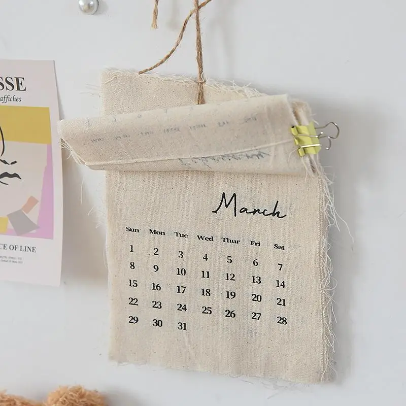 

New 2026 Canvas Hook-Style Fabric Calendar Wall Calendar High-Value Retro Style Instagram-Worthy Wall Calendar Decoration