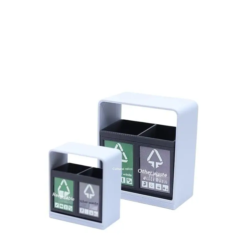 1Pcs Outdoor Sorting Bin Simulation Dustbin Model Dollhouse Mini Ornaments Park Scene Bin Decoration Play House Accessories Toys