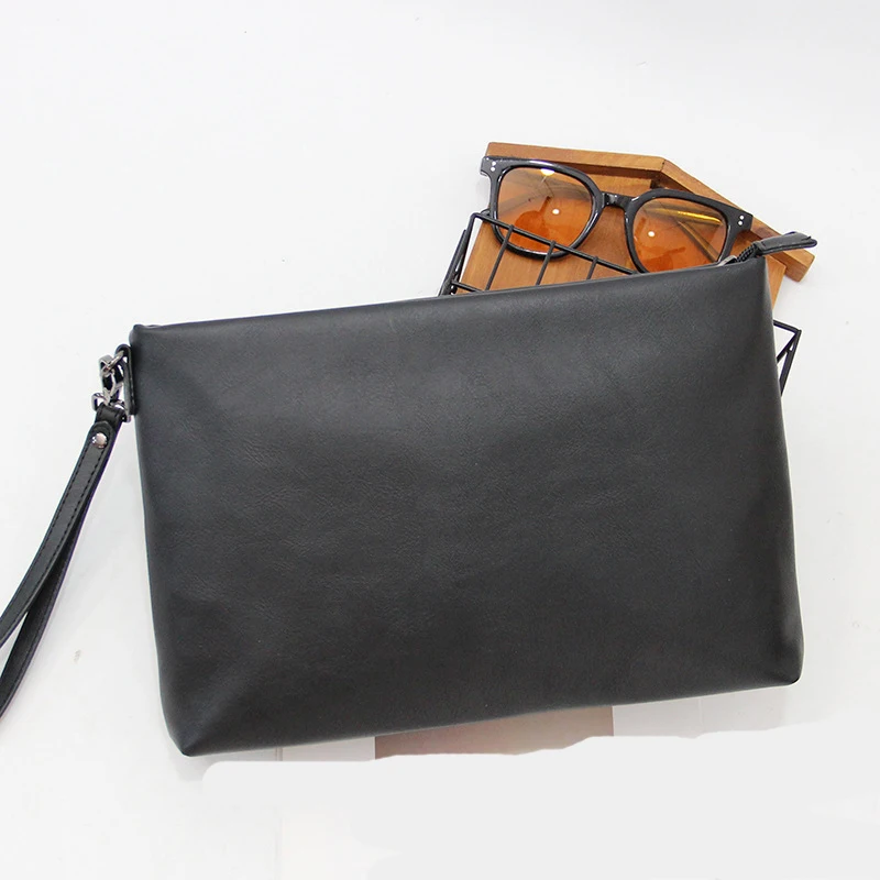 

Men's Fashion Trend Crazy Horse Skin Business Handheld Envelope Bag - File Pack