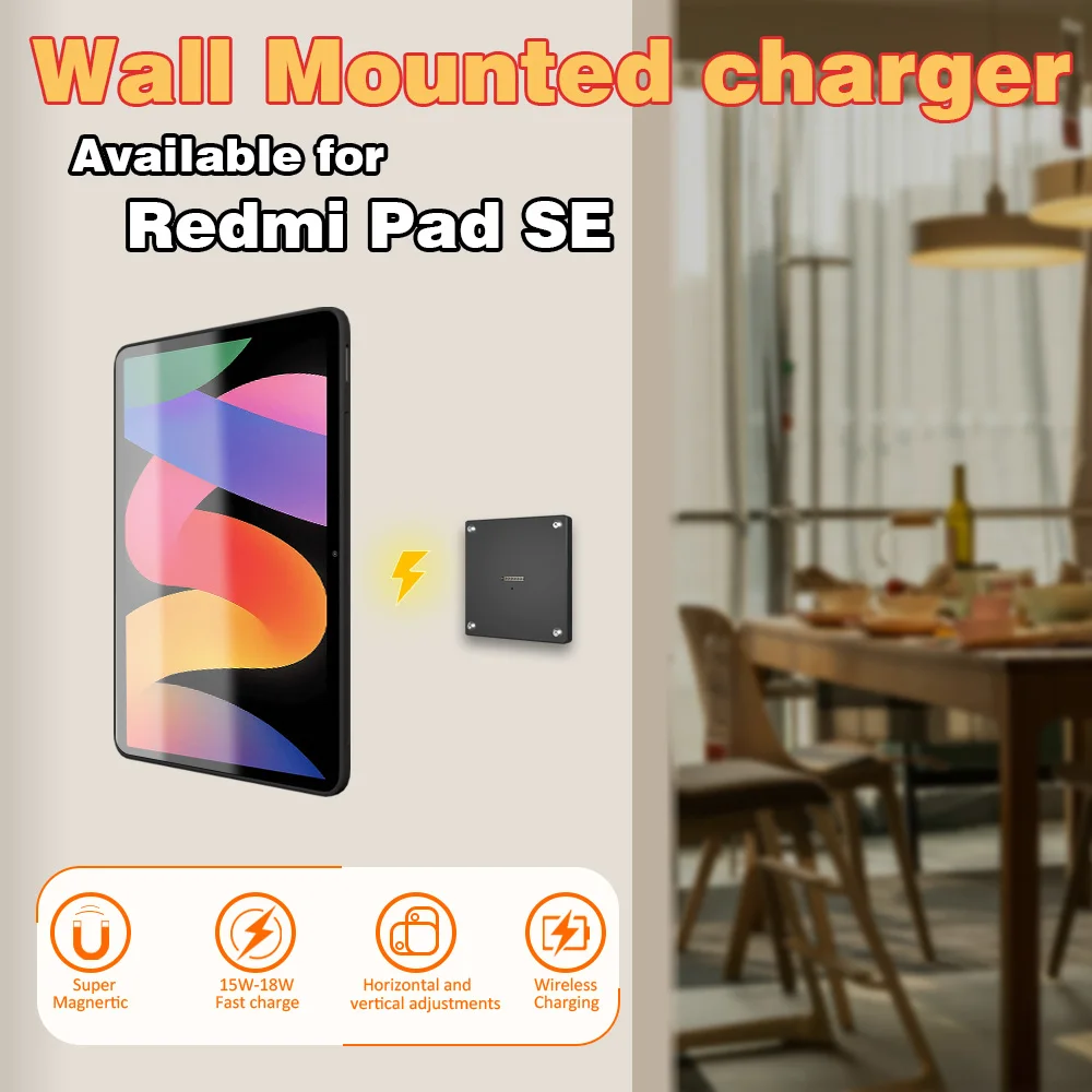 

Magnetic Wall Mount with Charging Case for xiaomi redmi pad SE 11inch 18W Quick Charge Strong Magnets in-Wall