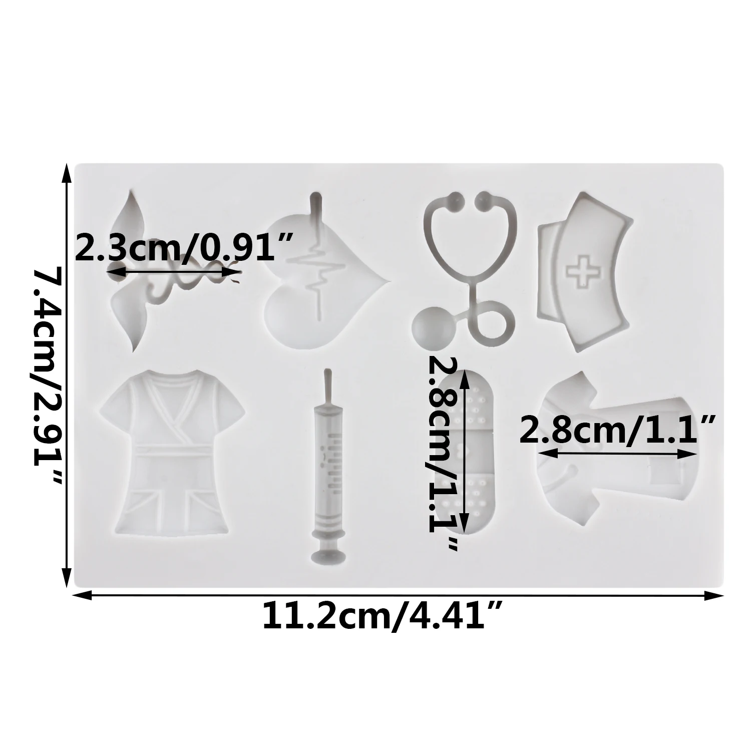 Nurse Uniforms Silicone Molds Medical Equipment Fondant Cake Decorating Tools Cupcake Topper Candy Craft Gum Paste Polymer Clay