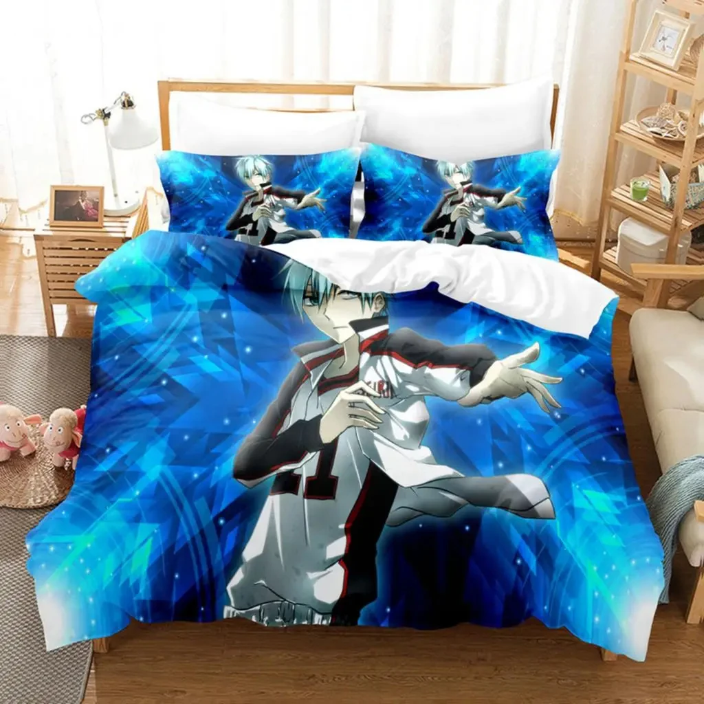 New Anime Kuroko's Basketball 2_3pcs Bedding Set Boys Girls Twin Queen Size Duvet Cover Pillowcase Bed Kids Adult Home Textiles