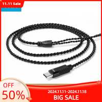 TRN A6 Type C Earphones  Cable Upgraded Silver Plated With  for TRN MT1 VX BA15 KZ ZS10/ZSX/ZSN PRO/ASX/C12 /C16/AS16/ZAX/EDX