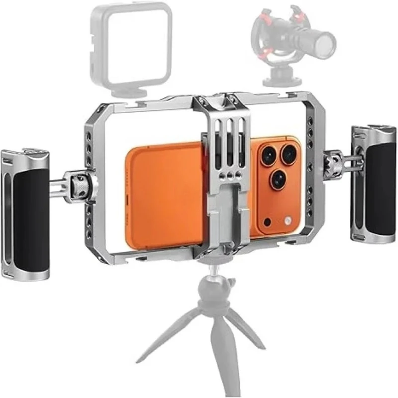 Universal mobile phone holder stabilizer wide-angle aluminum alloy for video recording