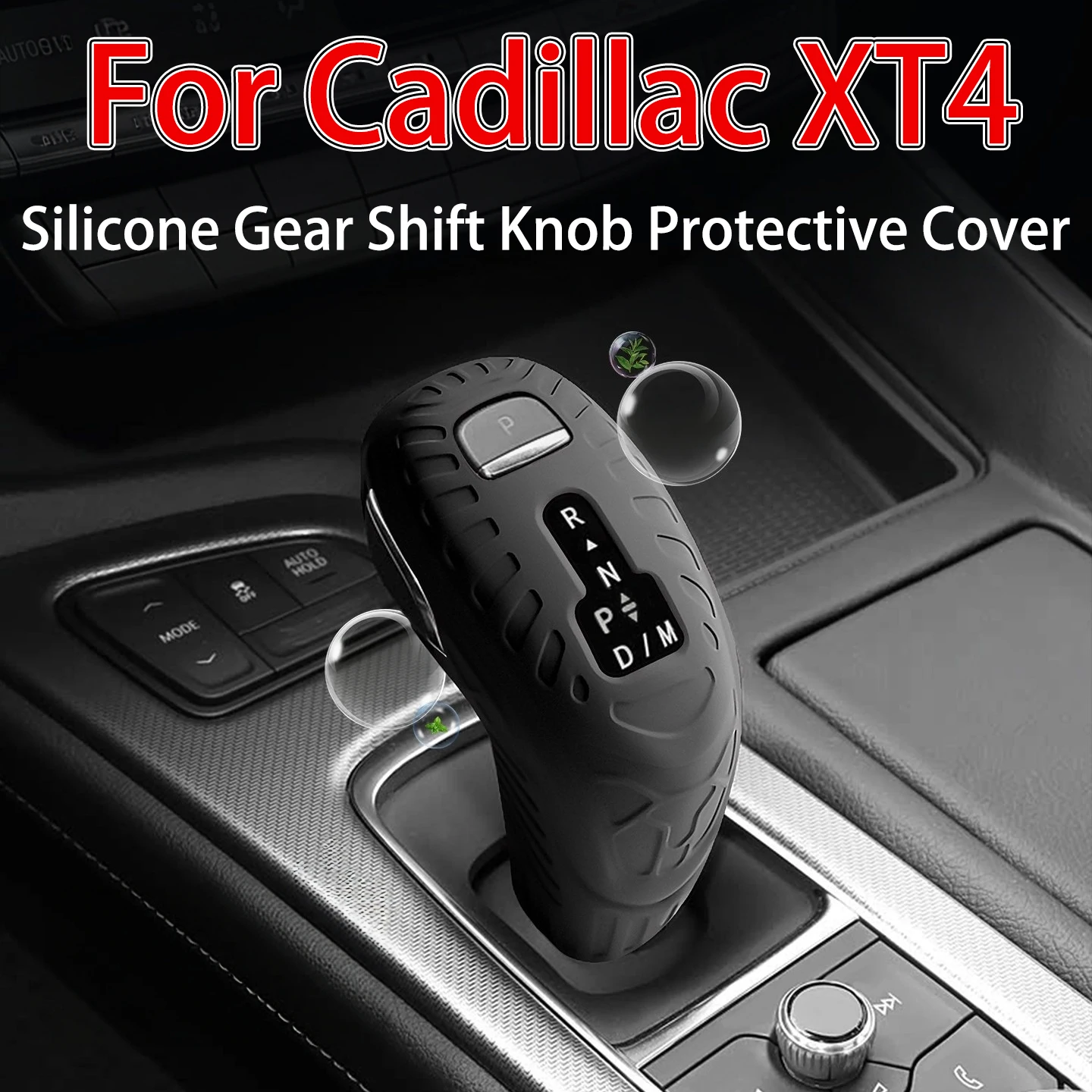 For Cadillac XT4 Shift Knob Silicone Protector Accessori Surface Texture Design Anti-slip and Anti-sweat