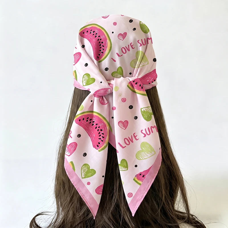 

Luxury Scarf Headband Hijab Square Turban Fashion Female Print Headscarf Bandana Neckerchief Shawl Handkerchief Windproof Wraps