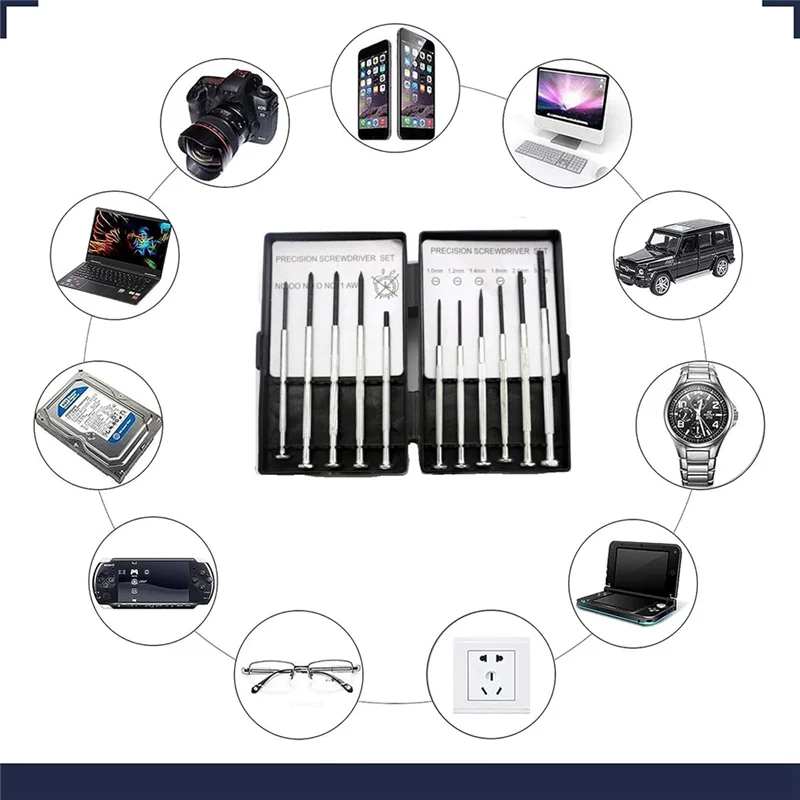 11Pcs Precision Mechanical Screwdriver Sets are Suitable for Electronic Products, Clock Tools, Model Making and Glasses.