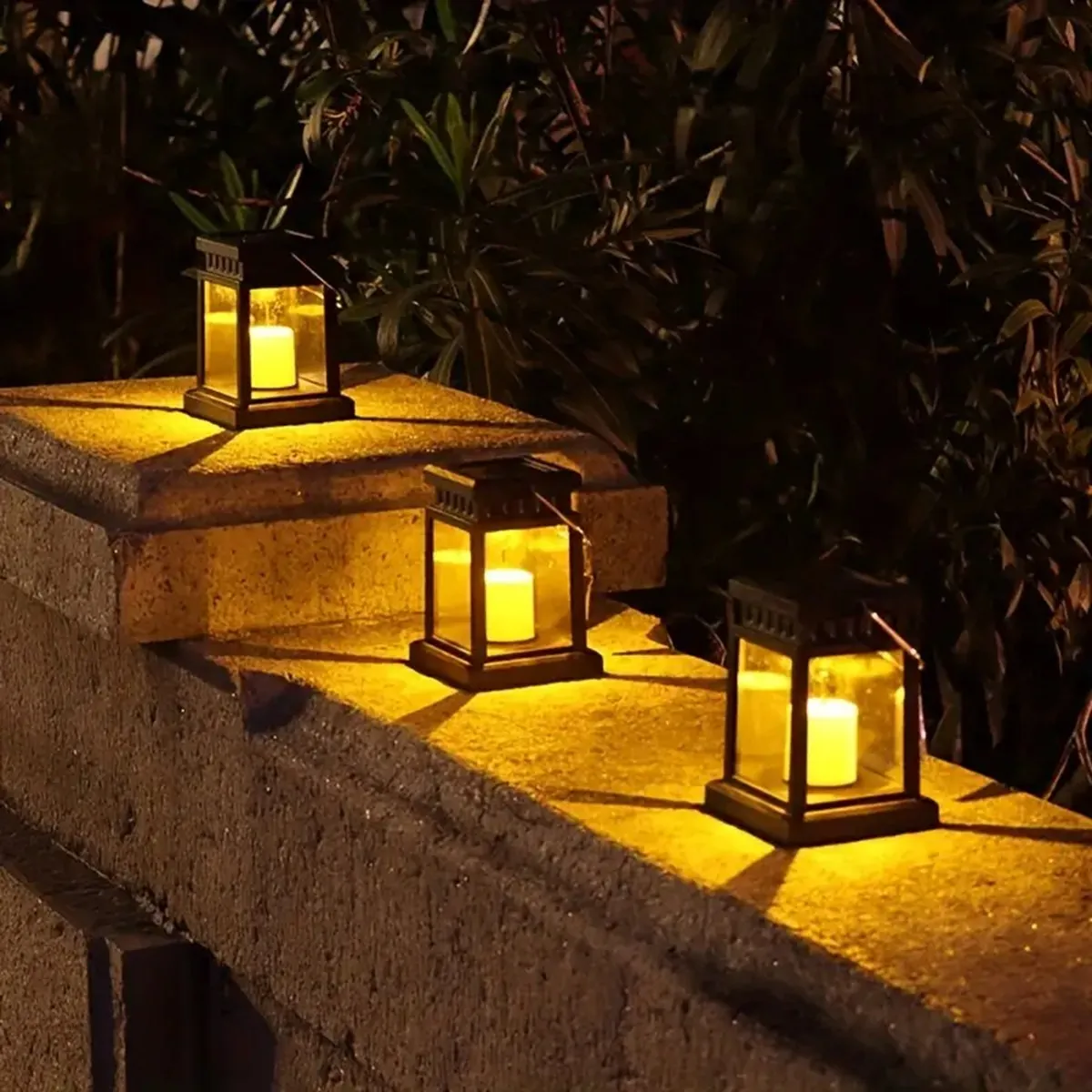 1pc Solar Candle Lantern Lights Waterproof Garden Outdoor Hanging Solar Light For Outdoor Patio Yard Lawn Backyard Front Decor