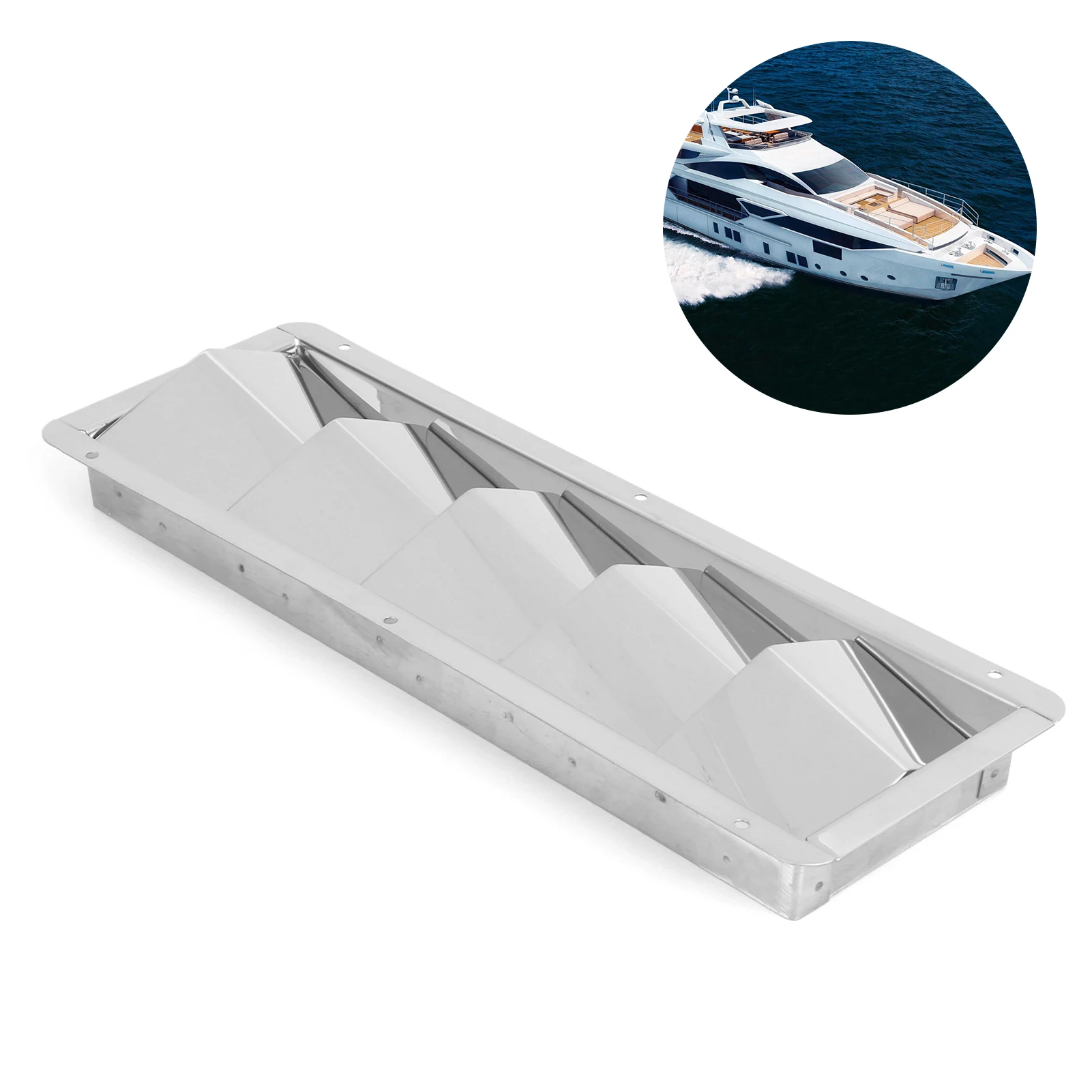 5 Slots Boat Louver Vent Rectangle Stainless Steel Ventilation Grille Hardware Fitting Marine Louver Vent