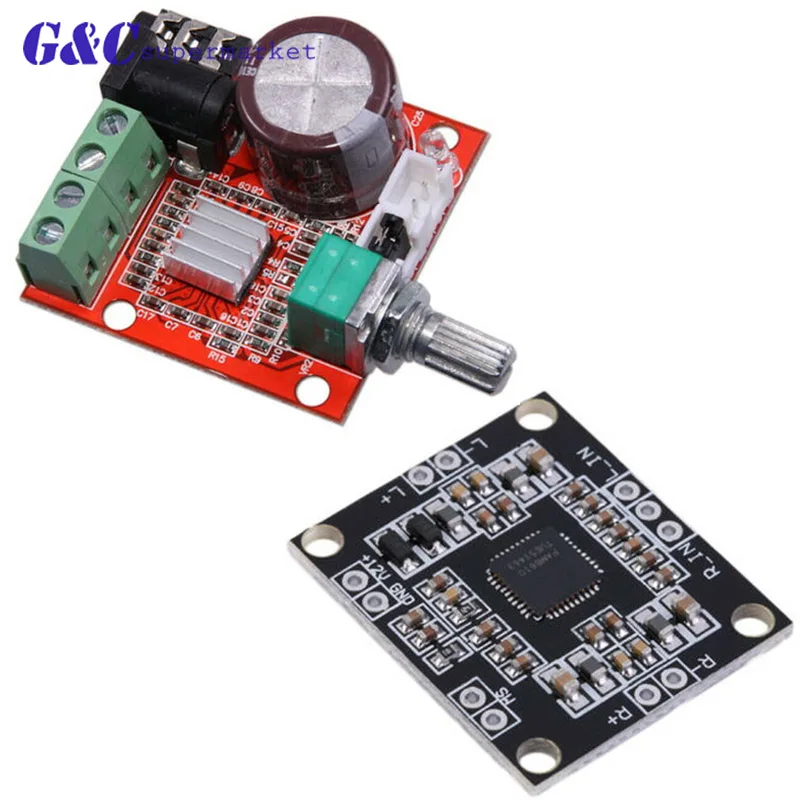 PAM8610 Digital Power Amplifier Board 2x15w Dual Channel Stereo Mini Class D 12V Mini Hi-Fi Audio Stereo Module 2X10W