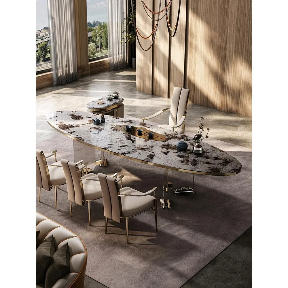 Simple light luxury tea table Natural luxury stone tea table