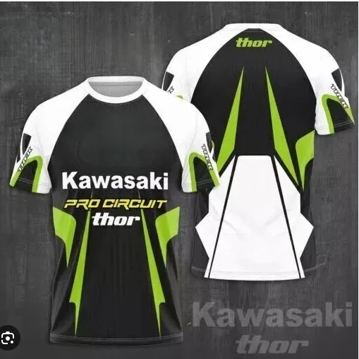 

25 Kawasaki Summer Outdoor Sports Popular Quick Drying Breathable Motorcycle T-shirt Thin Motorcycle Sports Comfortable T-shirt
