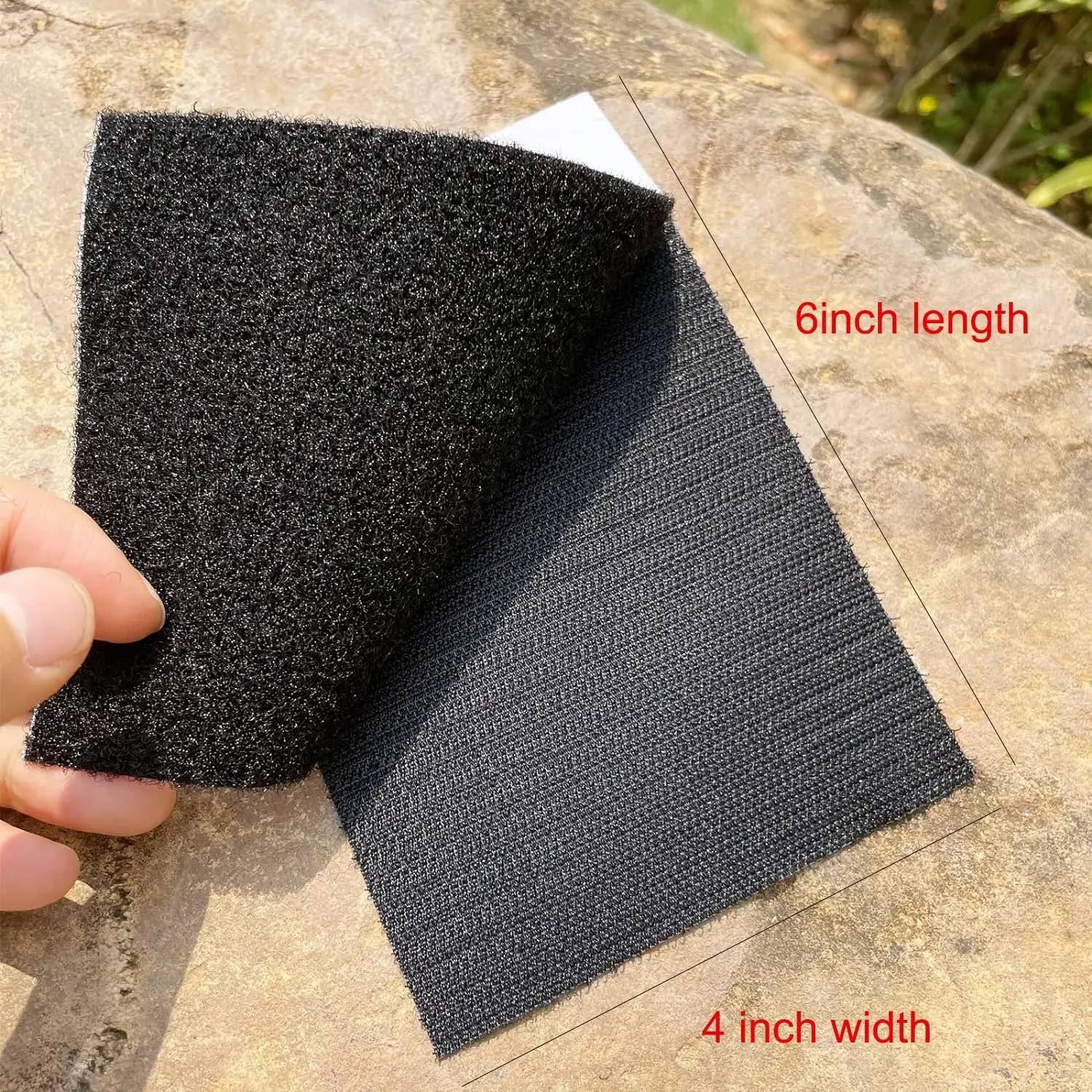 4-Pair 4x6 inch Upgrade Hook Loop Tape Double-Side Adhesive Strips Mounting Sticky Fastener Backing Tape Waterproof for Indoor