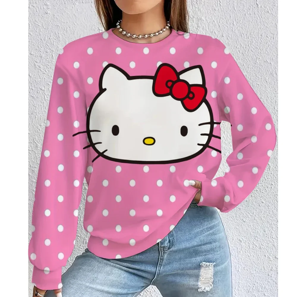 بلوفر نسائي أنيق على طراز Y2K بلوفر كاجوال دافئ ومريح بأكمام طويلة مع نمط بناتي لخريف وشتاء نسائي