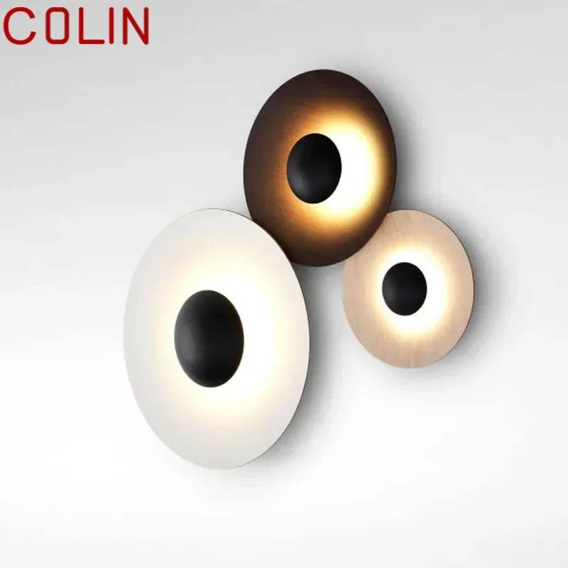 COLIN  Round Nordic Wall Lamp Aluminum Modern Fashion Sconce Light New Design For Bedroom Creative