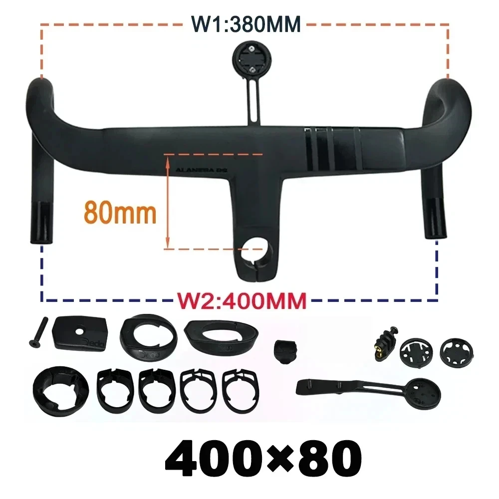 2025 New Road Handlebar DE Alanera RS T1000 Carbon Aero Lightweight 340g Integrated for Professional Cycling RHM EVO Shape image 3