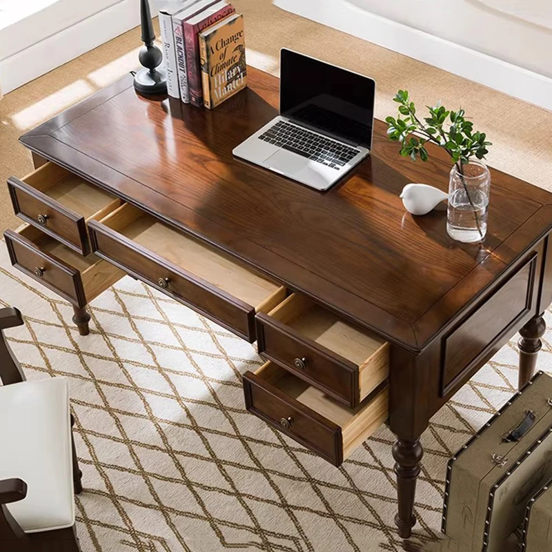 European Organizers Office Desk Reception Storage Wooden Standing Office Desk Drawer Bedroom Luxury Tavolino Unique Furniture